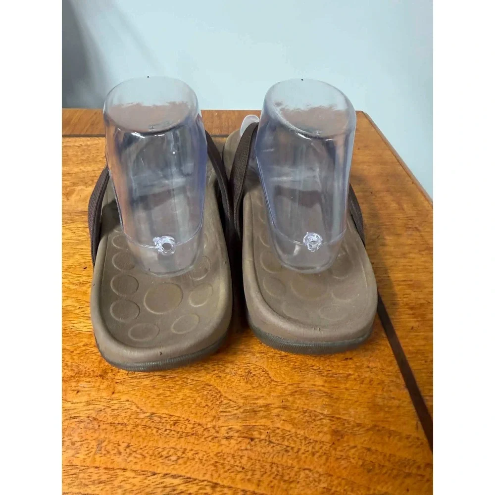 Vionic Mens 8 Womens 9 Brown Wave Flip Flop Sandal Orthotic Arch Support 44WAVE